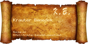 Krauter Benedek névjegykártya