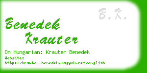 benedek krauter business card